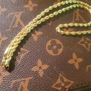 Necklace 14k gold stamped jewelry gold roped chain